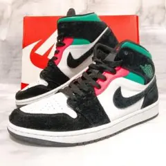 ナイキ エアジョーダン1 MID ホワイト×ブラック 28㌢ NIKE