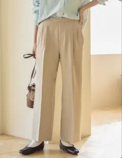 新品タグ付き　美・美・美WクロスストレッチスラックスパンツS ベージュ