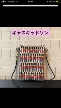 大きめ！スマホと小物も入るポーチ キャスキッドソンラミネート生地ハンド