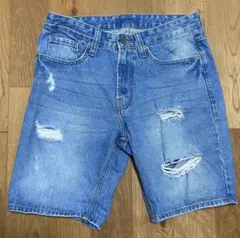 FOREVER21 デニム ハーフパンツ ヴィンテージ加工のサムネイル