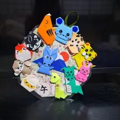 折り紙十二支壁飾り