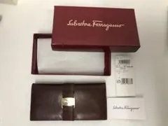 極美品 フェラガモ ヴァラ 長財布 3059 茶色 デットストック品