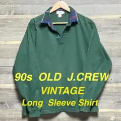 90s US OLD J.CREW ビンテージ 長袖カットソー 大きめ アメカジのサムネイル