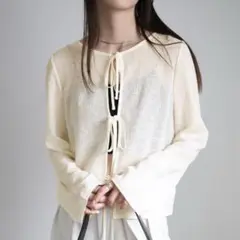 美品　select MOCA 2WAY リボンスラブシアートップス