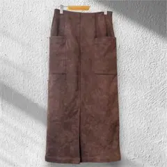 URBAN RESEARCH ITEMS スエード調ロングスカート ブラウン