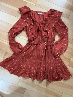 新品★赤の花柄ワンピ♪