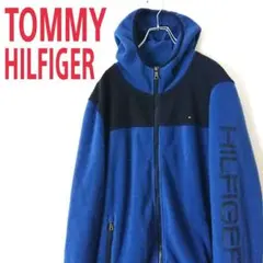 トミーヒルフィガー 切替 フリースジャケット 刺繍ロゴ ブルゾン