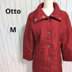 オットー☆レトロ　キルティングコート　ロング　ジャケット　中わた　M　赤系