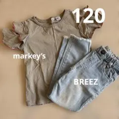 子供服　女の子　120 半袖　デニム