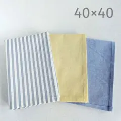 [40×40 3枚SET]イエロー/ネイビー ランチョンマット ランチクロス