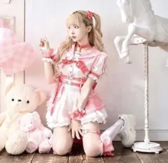 マリームーン-魔法少女-ファン シーチェックセーラー水色、ブルー