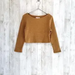 スウィートマミー　ニット リブニット　ショート丈　授乳服　ブラウン　快適　長袖