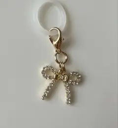 リボンのチャームキーホルダー