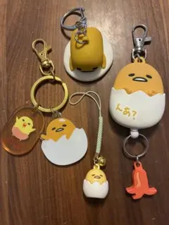 ぐでたま キーホルダー ストラップ セット　サンリオ リールキーホルダー