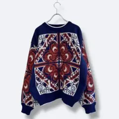 3点¥10,000 ビンテージ 古着 卸 レトロ 80's 柄ハンドメイドニット