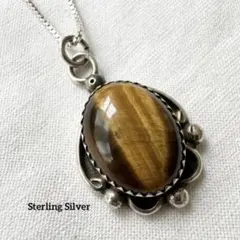 vintage ／キャッツアイネックレス Sterlingsilver 925
