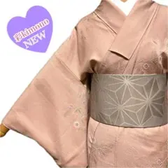 《10K79》小紋 着物 くすみのピンク 袷 正絹 対象身長～152cm