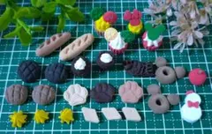 ミニチュア フェイクフード スイーツ パン セット　ハンドメイド　りんご　肉球