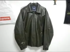 GAP レザー ジャケット M 革 オリーブ カーコート OLD 野村訓市