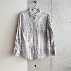 PLST リネンコットン ギンガムチェックシャツ グレーのサムネイル