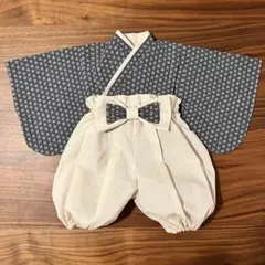 【お値下げ中】ベビー袴　レトロ紺色×アイボリー