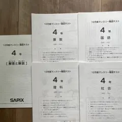 SAPIX4年 12月度マンスリー確認テスト