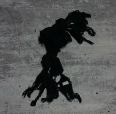 ARCLSEE - black damage stole scarf -Y2K