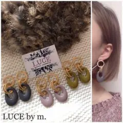 267 くすみカラー ゴールド フープ リング ピアス イヤリング