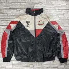 90s UMBRO ナイロンジャケット マルチカラー チームロゴ ヴィンテージ