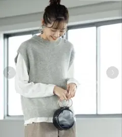 coen コーエン　グレー ラムウール ノースリーブニットベスト