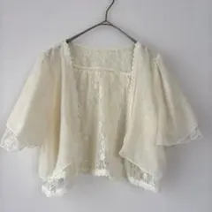 axes femme アクシーズ　リバーシブル　レース　ボレロ アイボリー