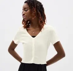 GU テクスチャークロップドカーディガン