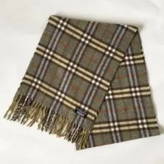 英国製★BURBERRY◎マフラー/カシミヤ/ノバチェック/ブラウン系