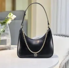 【新品未使用】ハーフムーン ショルダーバッグ ゴールドチェーン Y2K 韓国 黒