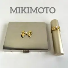 ♡リボン♡MIKIMOTO ミキモト アトマイザー あぶらとり紙 鏡 パール付