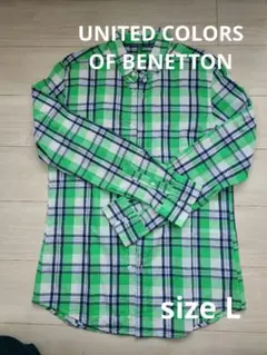 BENETTON チェックシャツ Lのサムネイル