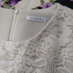 アイボリー 長袖ワンピース　レースワンピース 【入園 入学 卒園 卒業】