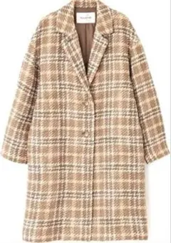 美品NATURAL BEAUTY BASICチェスターコート ロービングチェック