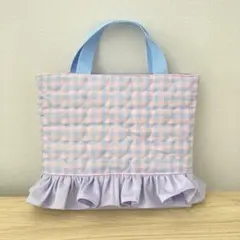 小学校　お道具袋　幼稚園保育園　女の子　水色　ピンク　紫　ハート　キルティング