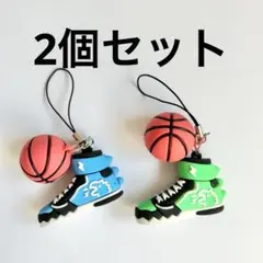 ハンドメイドキーホルダー　ストラップ　バスケットボール