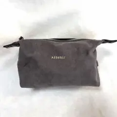 【美品】Attenir アテニア スエード調 化粧ポーチ グレー