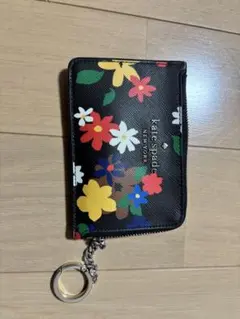 kate spade 花柄カードケース キーチェーン付き