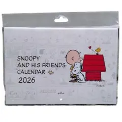 スヌーピー 2026年 壁掛け 二つ折りカレンダー 小 ピーナッツ [02]