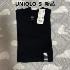 新品 UNIQLO ソフトタッチクルーネックT 長袖 ブラック S