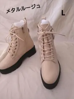 新品【メタルルージュ】晴雨兼用　トラックソール　レースアップ　ショートブーツ