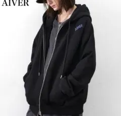Aiver チャック不良　パーカー　フード付き Sサイズ　黒　ブラック