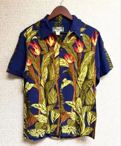 90s KAMEHAMEHA ヴィンテージアロハシャツ　トーチ　ガール　M