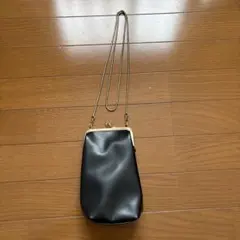 がま口 ショルダーバッグ ブラック