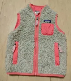 Patagonia ボア ベスト 12-18M ベージュ ピンク　女の子