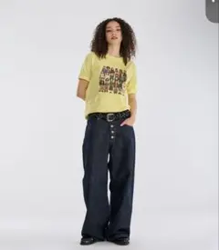 WISH FOR EVER ピクセルデザインT イエロー M